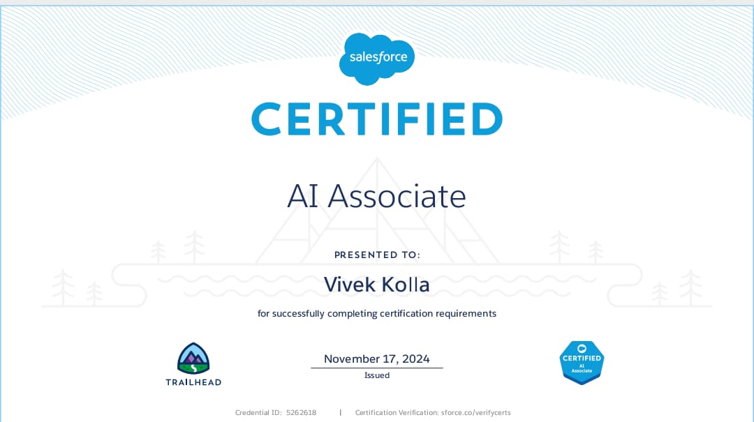 Salesforce AI Associate Certificate